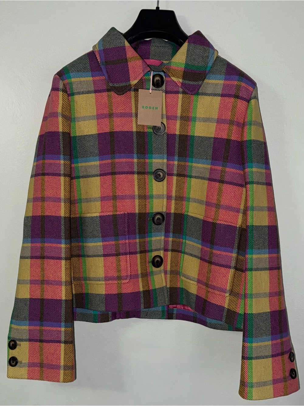 BODEN KNIGHTSBRIDGE WOOL JACKET IN MULTI CHECK - Picture 2 of 13